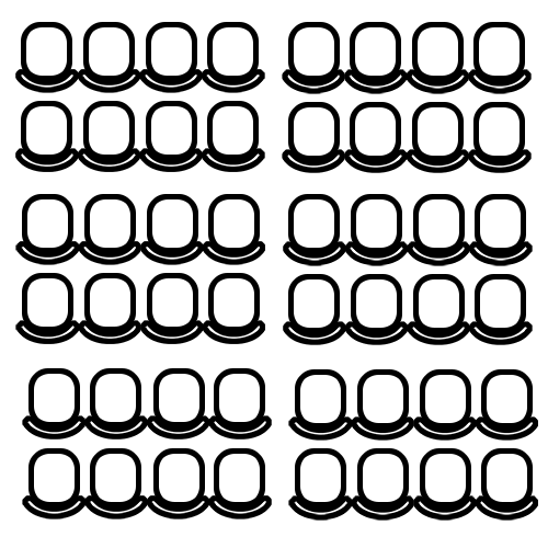 An icon to indicate that a Cinema Style Seating arrangement or setup is available