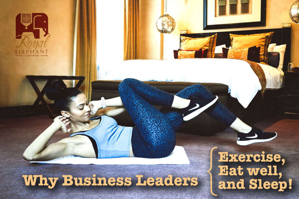 Why Business Leaders Exercise, eat well and rest page header of fitness coach and traveler